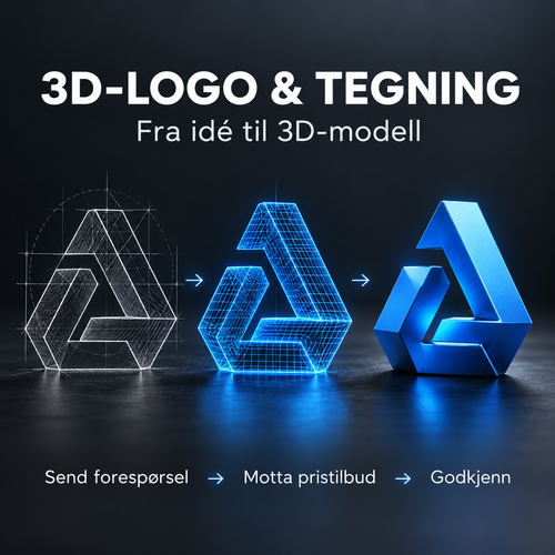 Fra idé til 3D-modell – logo og tegning på forespørsel